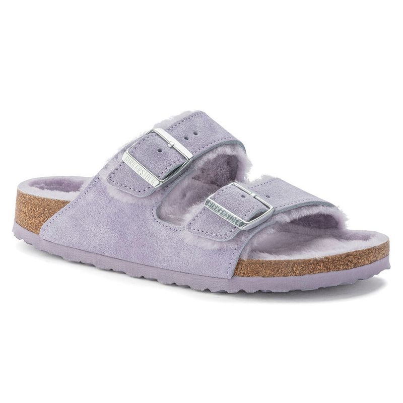 Birkenstock Arizona Shearling purple fog semsket skinn/lammeull 