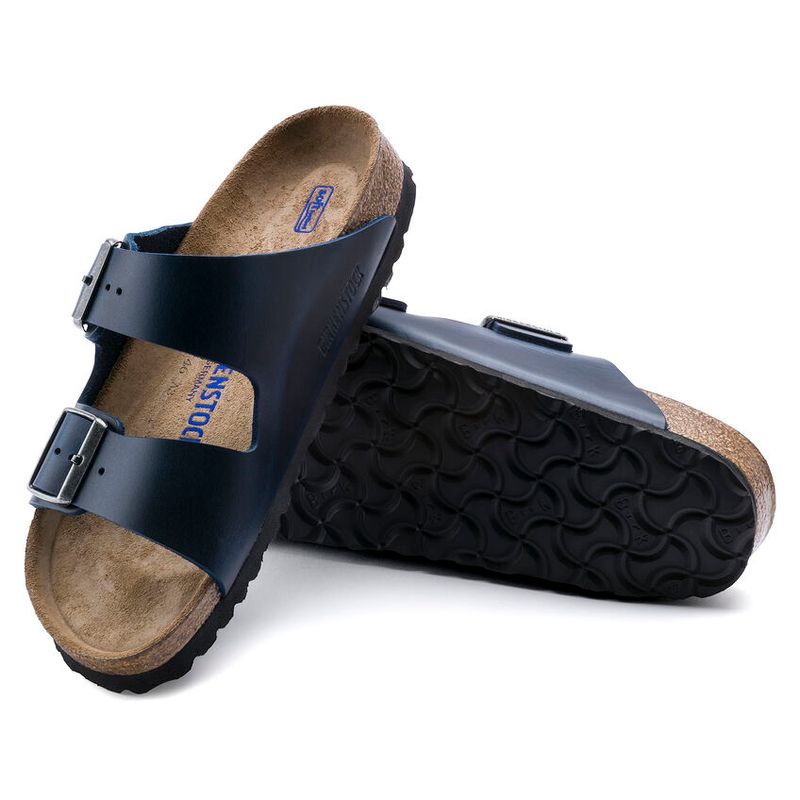 Birkenstock Arizona SFB Blå oljet skinn smal myk