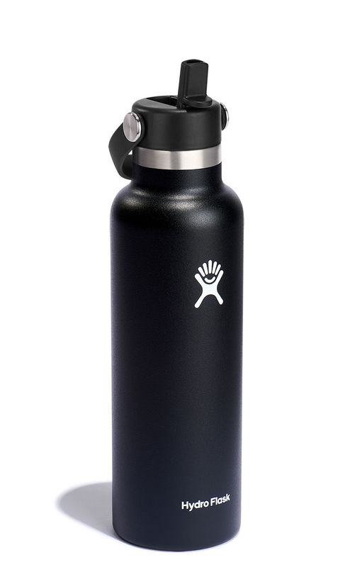 Hydro Flask 21 OZ (621ml) Std Mouth Flex Straw Cap Svart