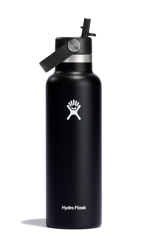 Hydro Flask 21 OZ (621ml) Std Mouth Flex Straw Cap Svart