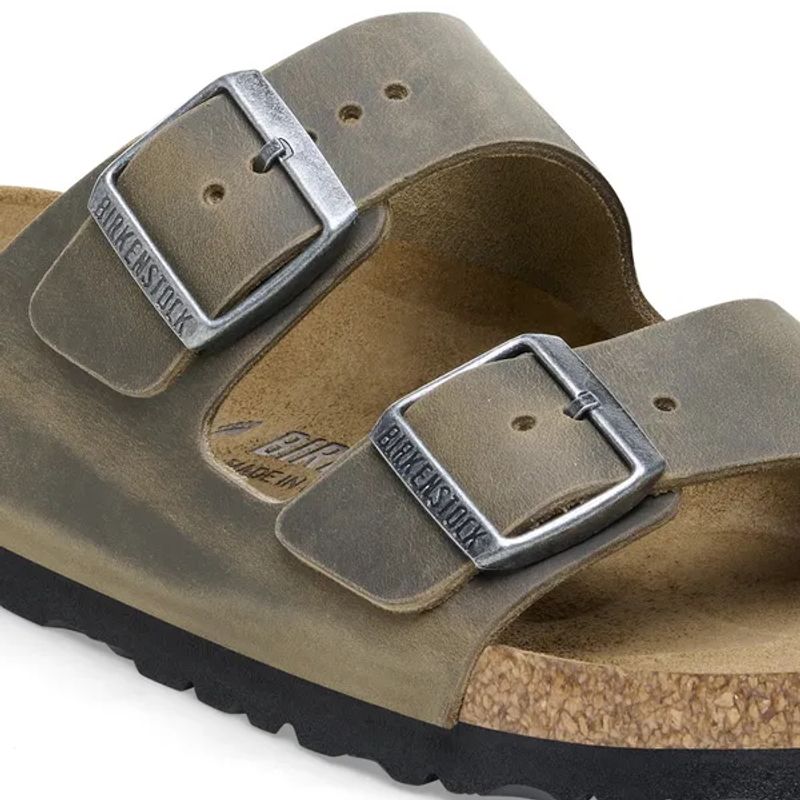 Birkenstock Arizona Faded Khaki oljet skinn normal