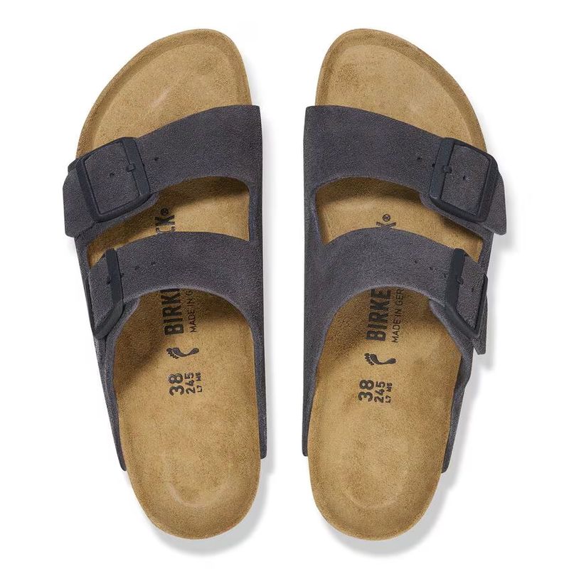 Birkenstock Arizona Velvet Grey semsket skinn normal